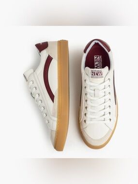 Nothing New Women’s White & Burgundy Low-Top Sneakers Size 6